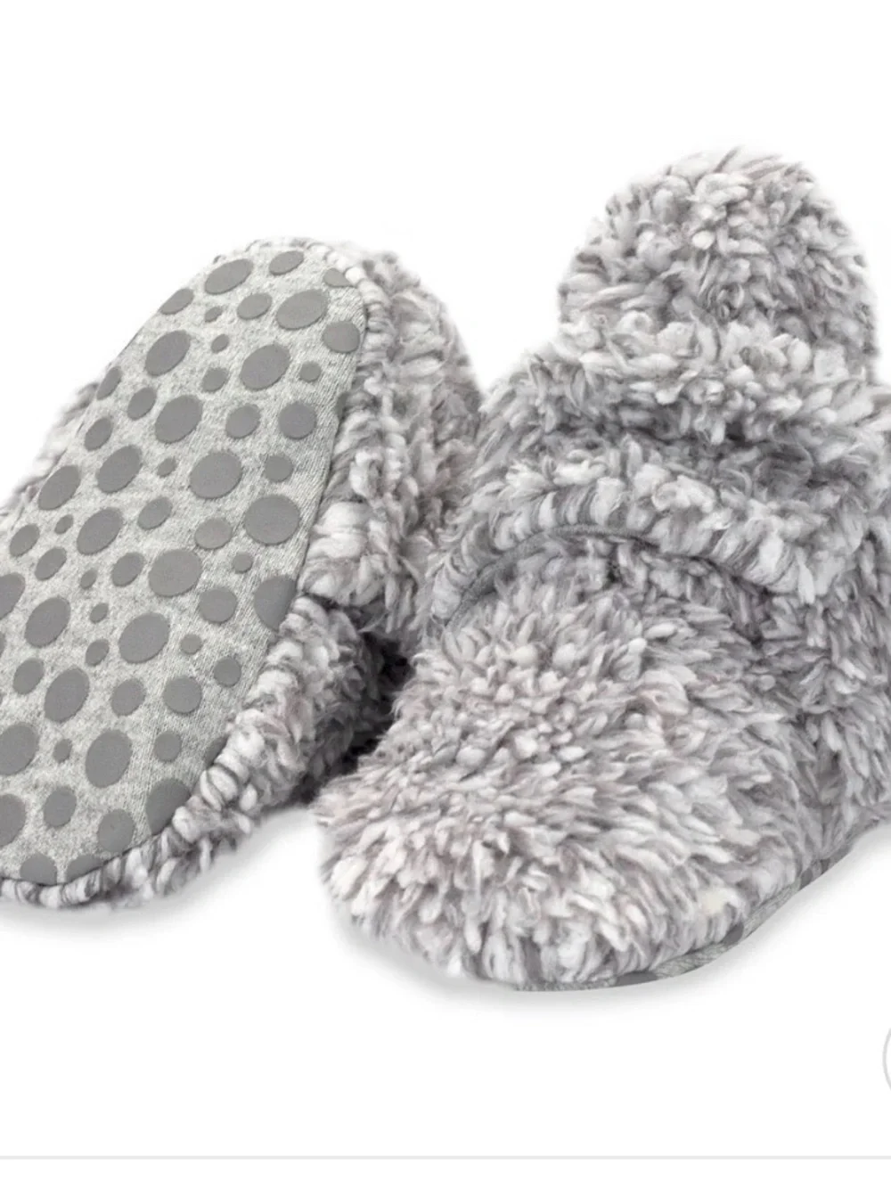 Zutano Plush Gray Baby Walker Shoes